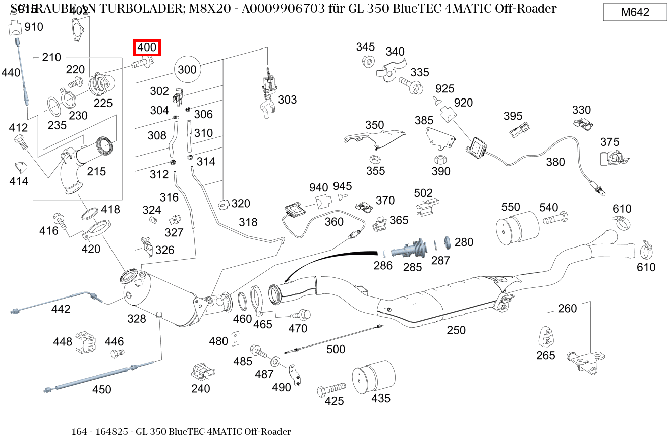 Schraube AN TURBOLADER; M8X20 GL 350 BlueTEC 4MATIC Off-Roader 164 Schraube AN TURBOLADER; M8X20 GL 350 BlueTEC 4MATIC Off-Roader 164