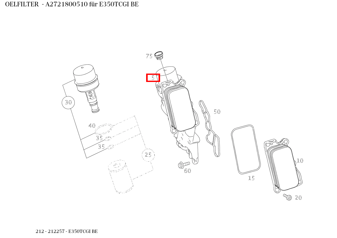 Ölfilter E350TCGI BE 212 Ölfilter E350TCGI BE 212