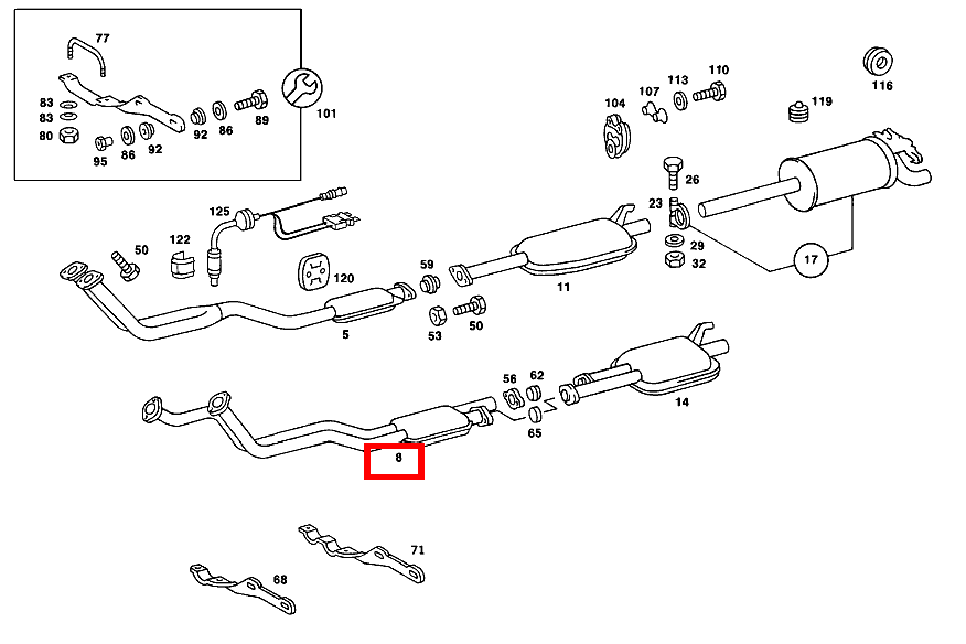 Abgasleitung 190 E 2.6 Limousine 201 Abgasleitung 190 E 2.6 Limousine 201