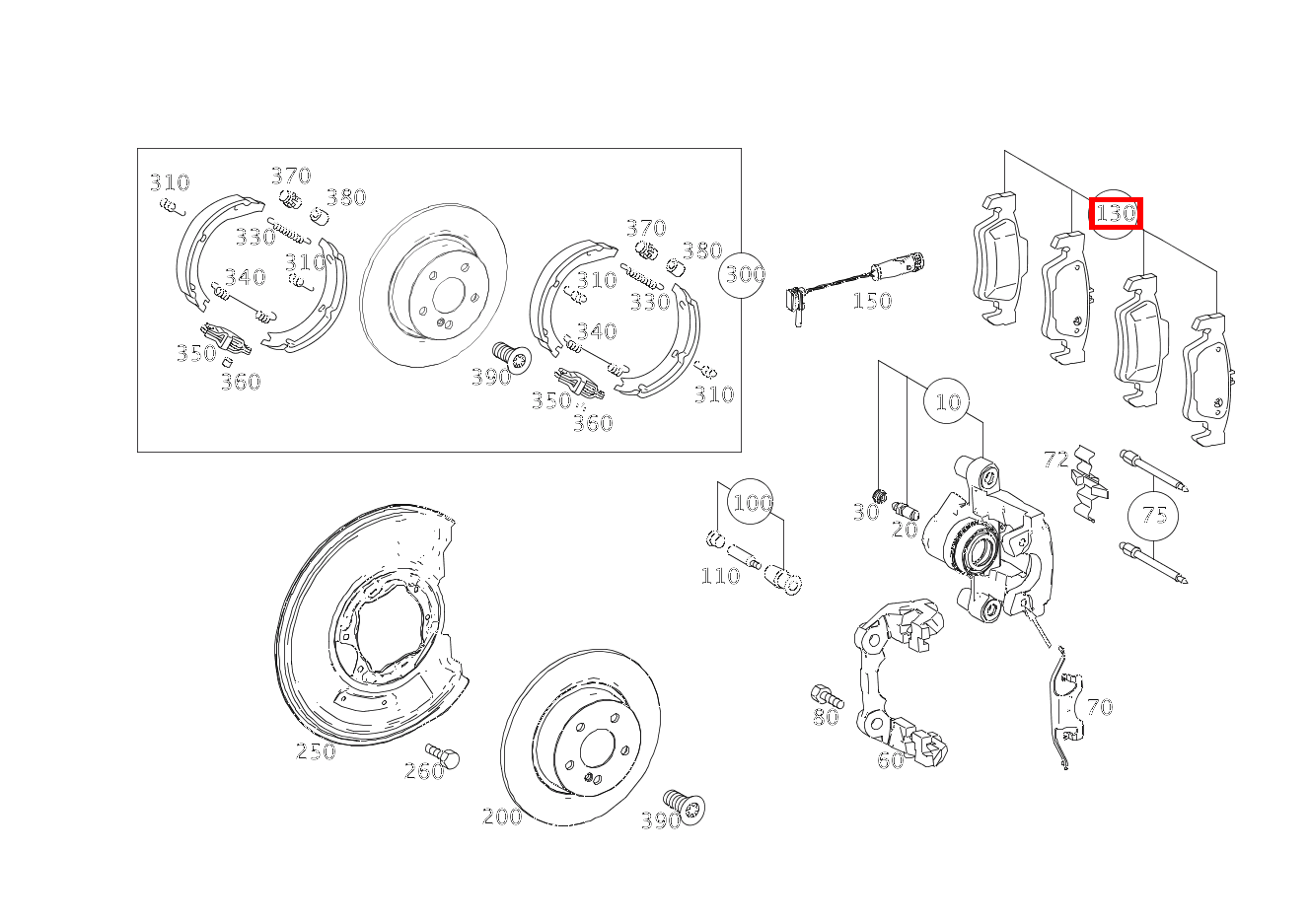 Teilesatz Bremsbelag Teilesatz E200T 212 Teilesatz Bremsbelag Teilesatz E200T 212