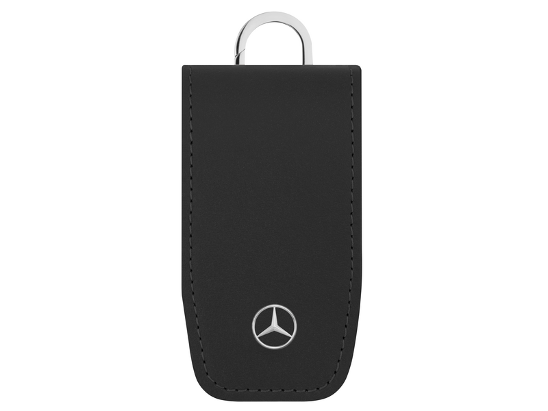 Schlüsseletui schwarz, Rindleder / Edelstahl Schlüsseletui schwarz, Rindleder / Edelstahl