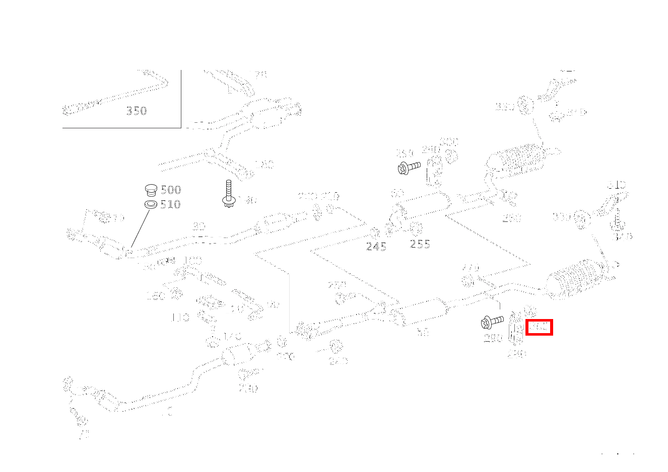 Mutter AUFHAENGUNG AUSPUFFROHR HINTEN; M8 S 350 L 4-MATIC 220 Mutter AUFHAENGUNG AUSPUFFROHR HINTEN; M8 S 350 L 4-MATIC 220