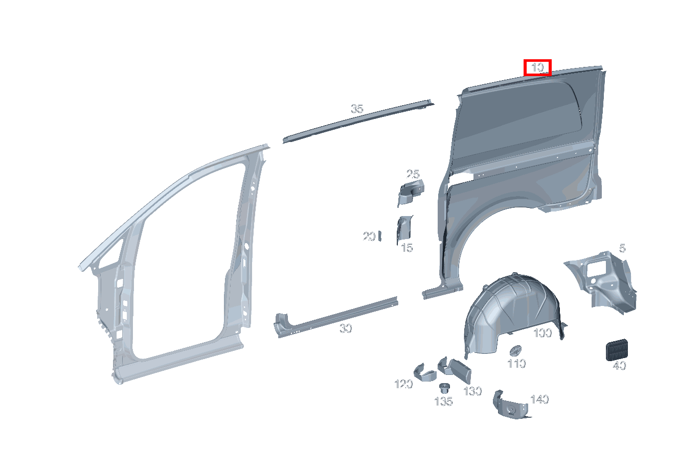 Beplankung Seitenwand RECHTS V 220 d EDITION Kompakt 460 Beplankung Seitenwand RECHTS V 220 d EDITION Kompakt 460