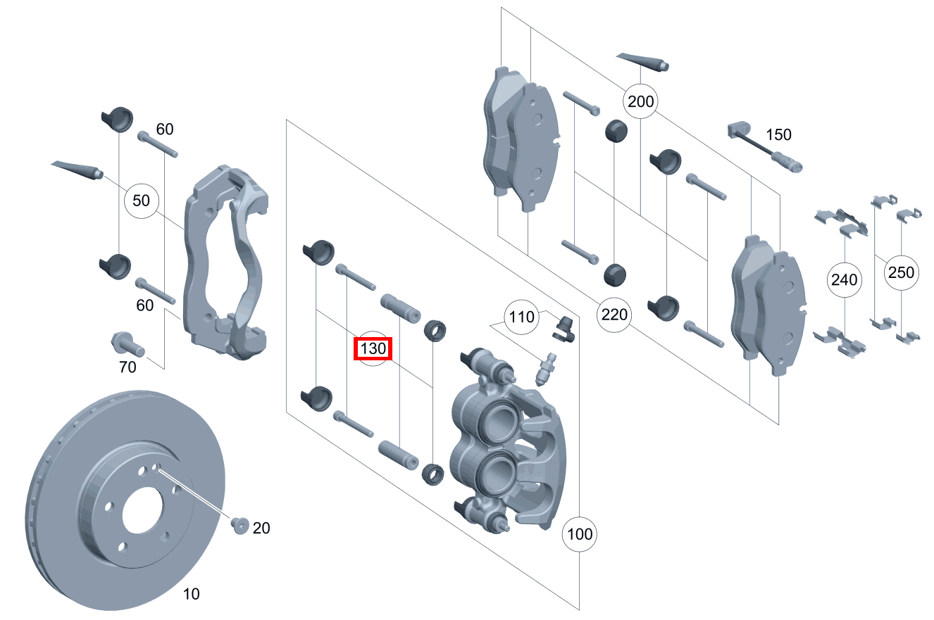 TEILESATZ FUEHRUNGSBUCHSE Teilesatz rechts Vito Kastenwagen 116 BlueTEC K 201