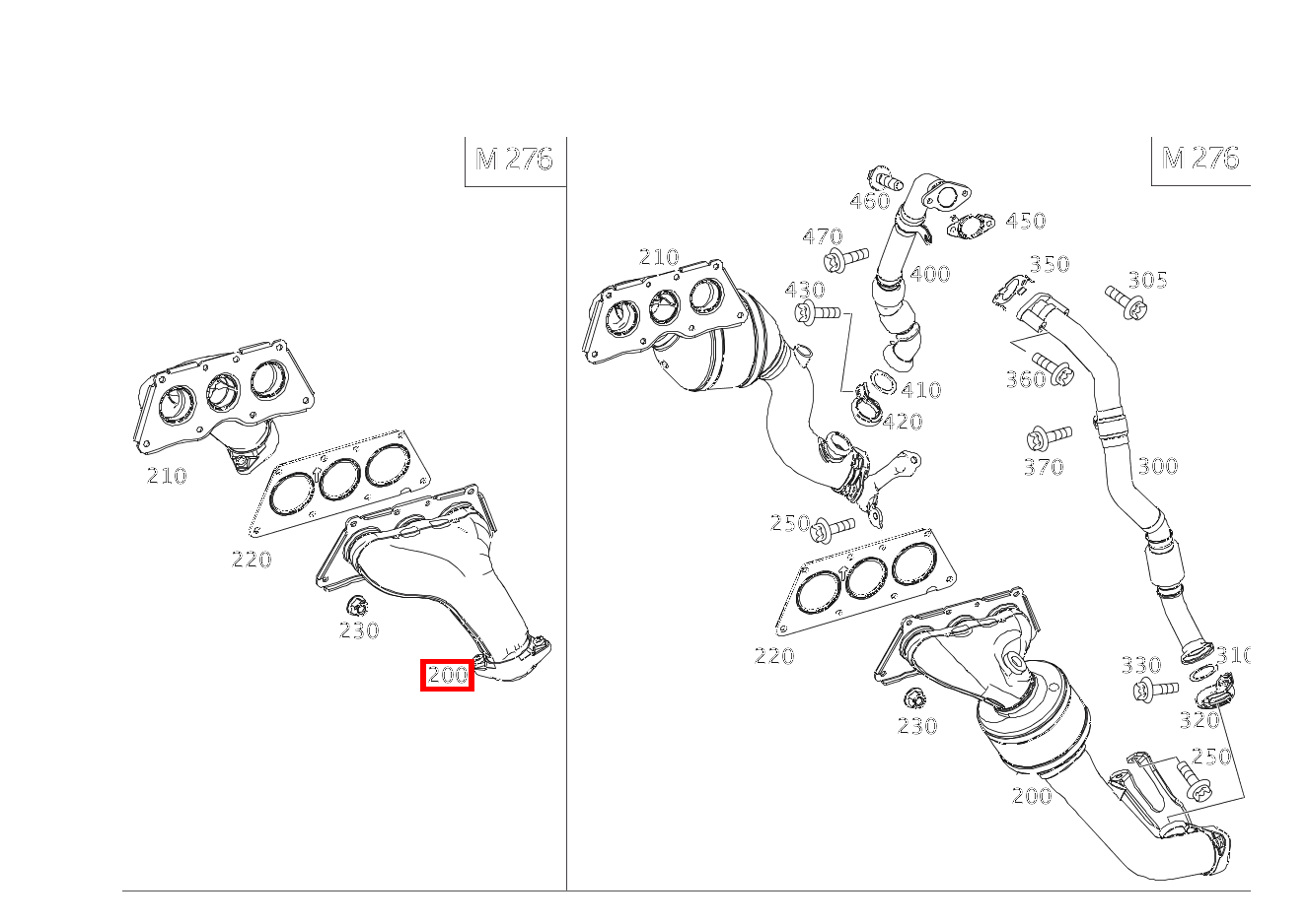 Abgaskrümmer, Einteilig Links E 400 Cabriolet 207 Abgaskrümmer, Einteilig Links E 400 Cabriolet 207
