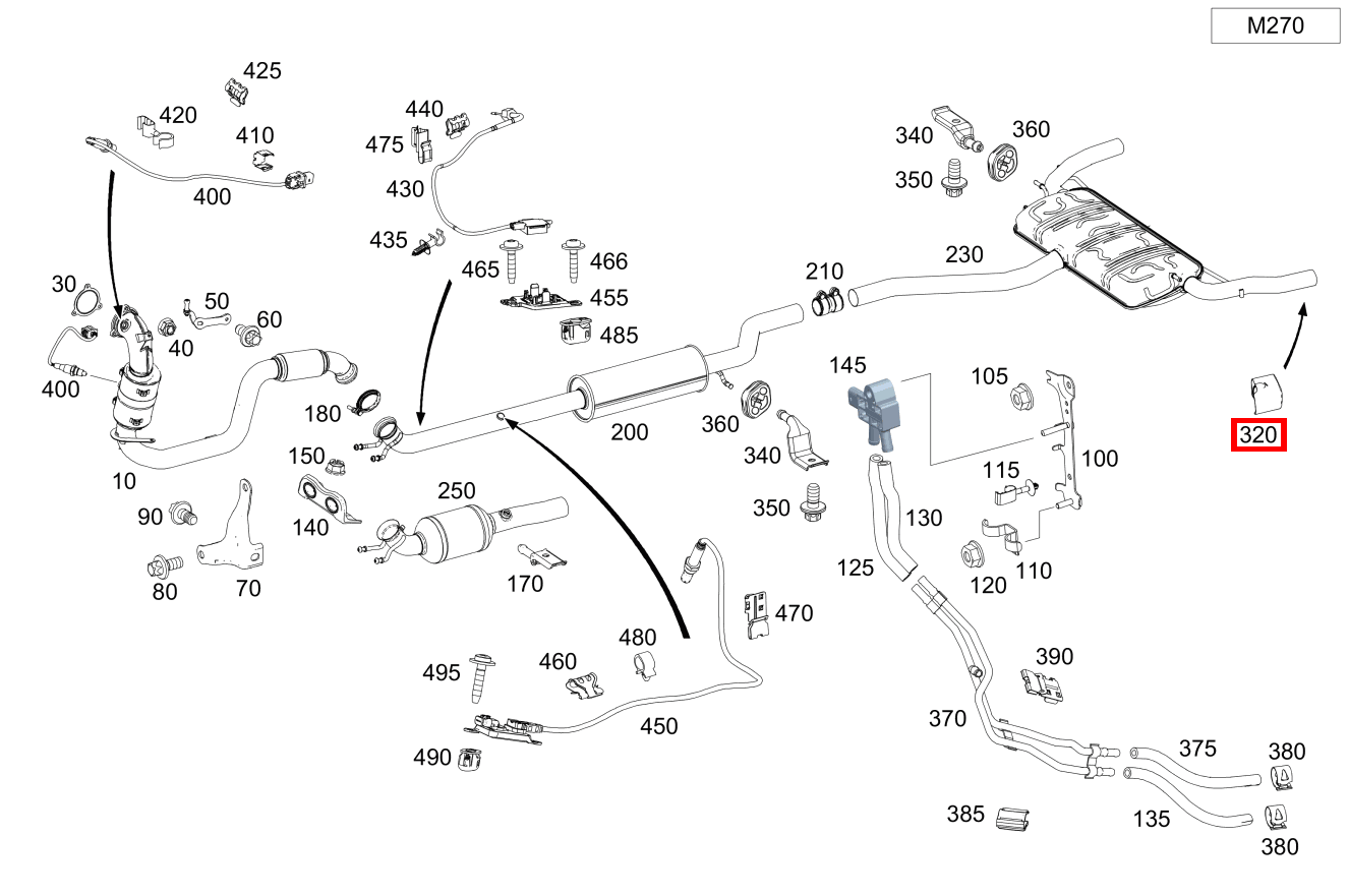 Endrohrblende Rechts CLA 200 Shooting Brake 212