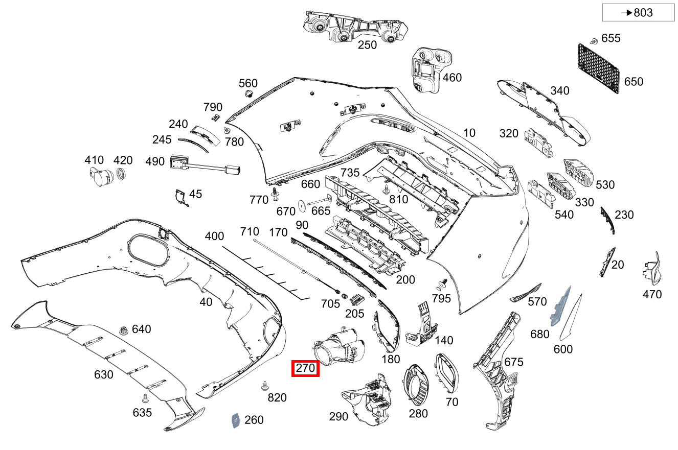 Endrohrblende Links Mercedes-AMG CLA 35 4MATIC Coupé 177