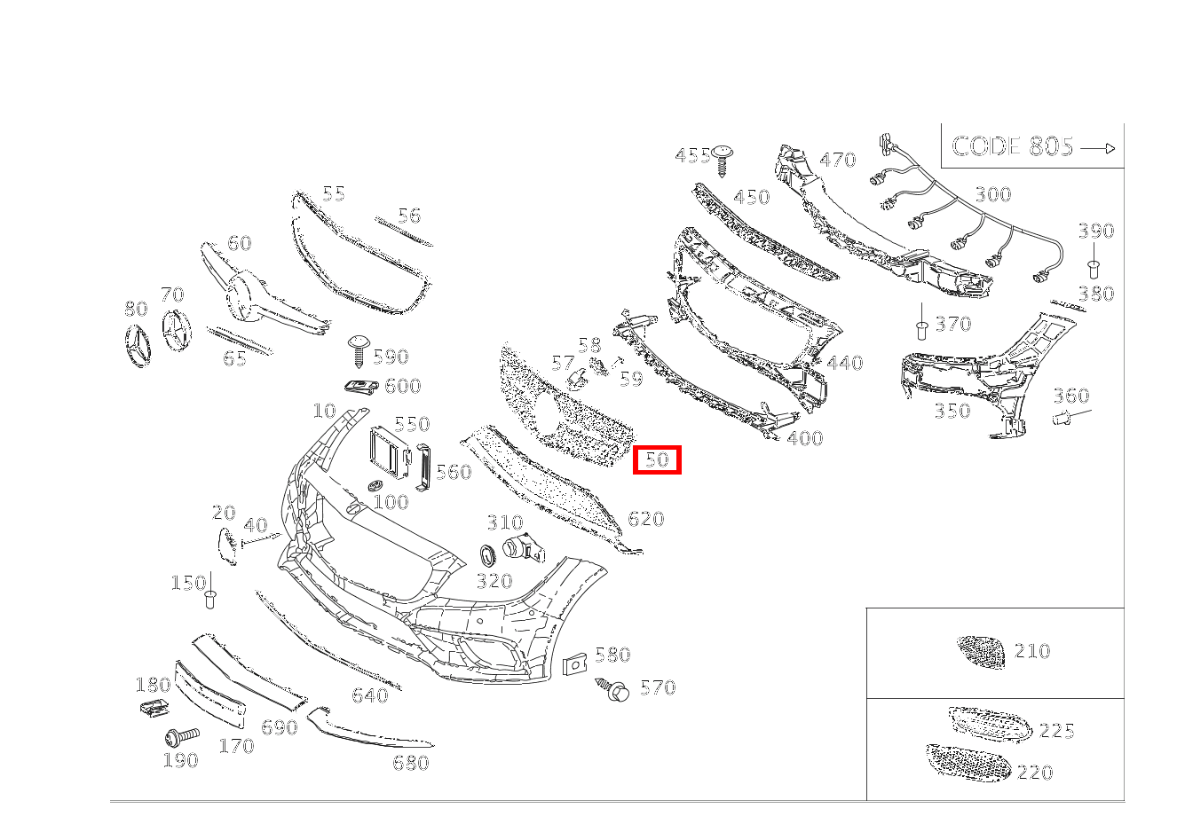 Abdeckung Stossfänger Kühlergrill CLS 220 Shooting Brake BlueTec 218