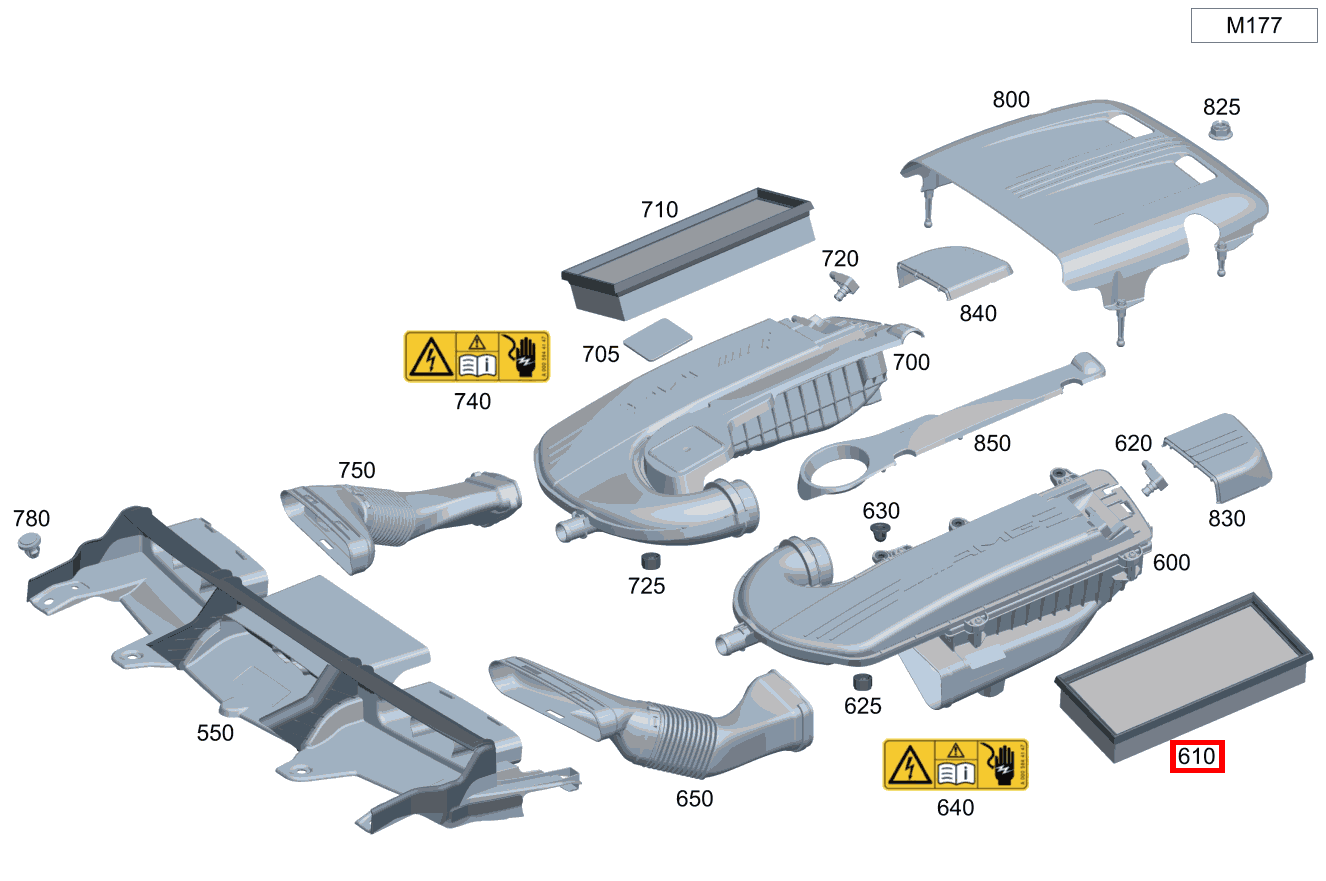 Luftfiltereinsatz Mercedes-AMG GLC 63 4MATIC+ Coupé 253 Luftfiltereinsatz Mercedes-AMG GLC 63 4MATIC+ Coupé 253