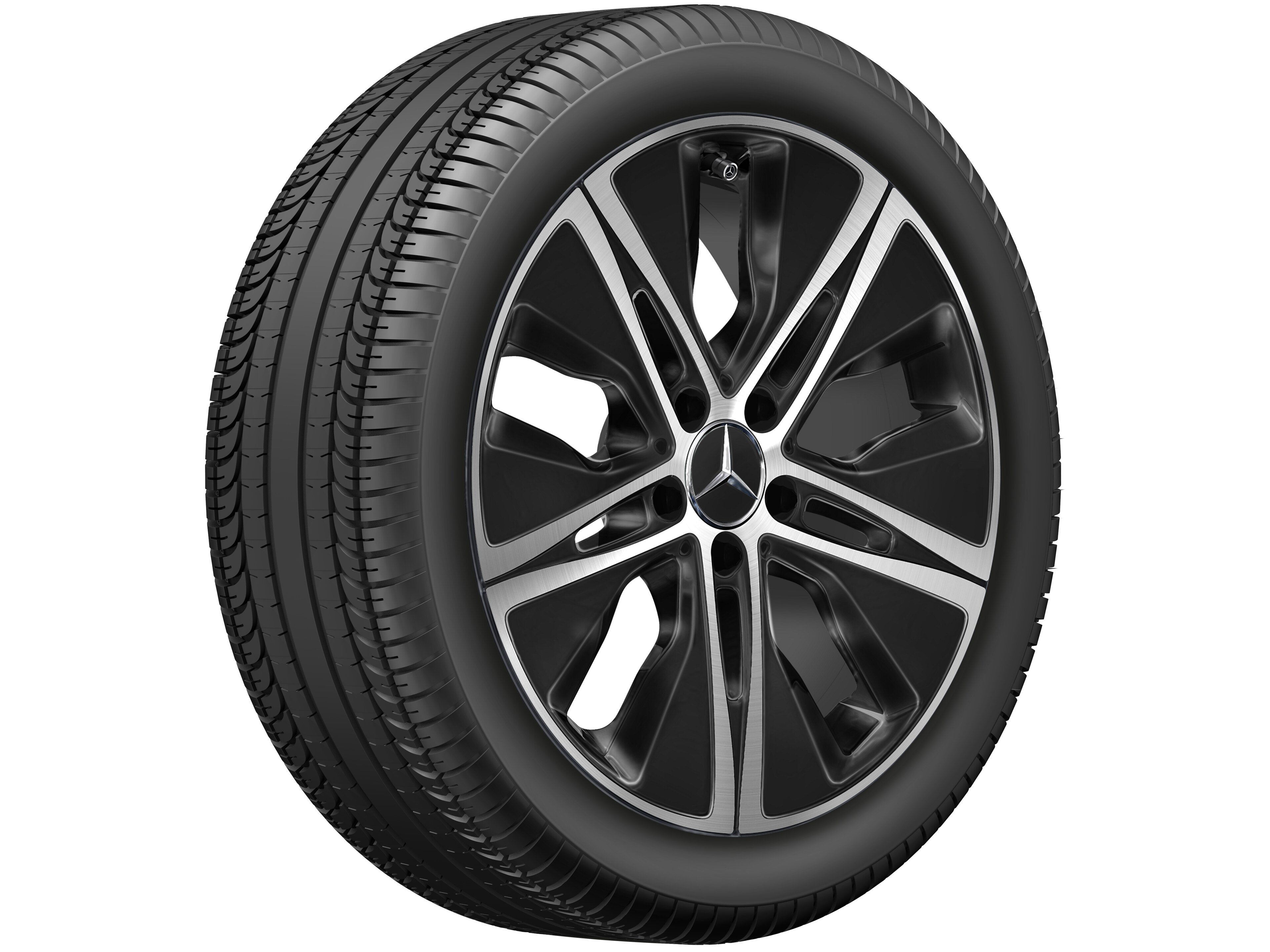 Mercedes-Benz - 5-Loch-Rad, 45,7 cm (18 Zoll), glanzgedreht 5-Loch-Rad, 45,7 cm (18 Zoll), glanzgedreht