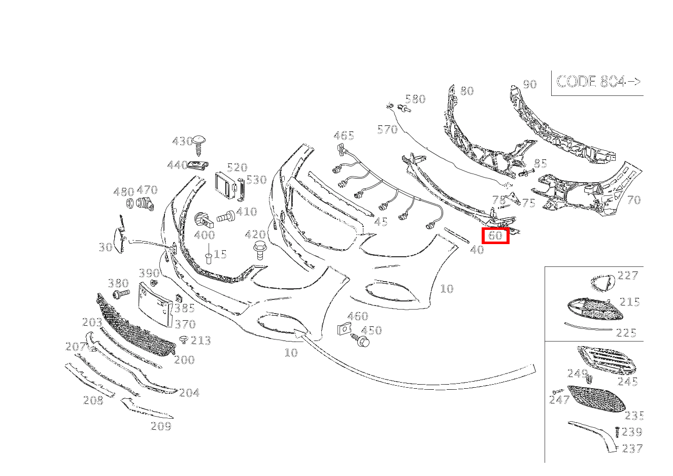 Grundtäger Stossfänger Unten, Mitte E 400 T 4MATIC 212
