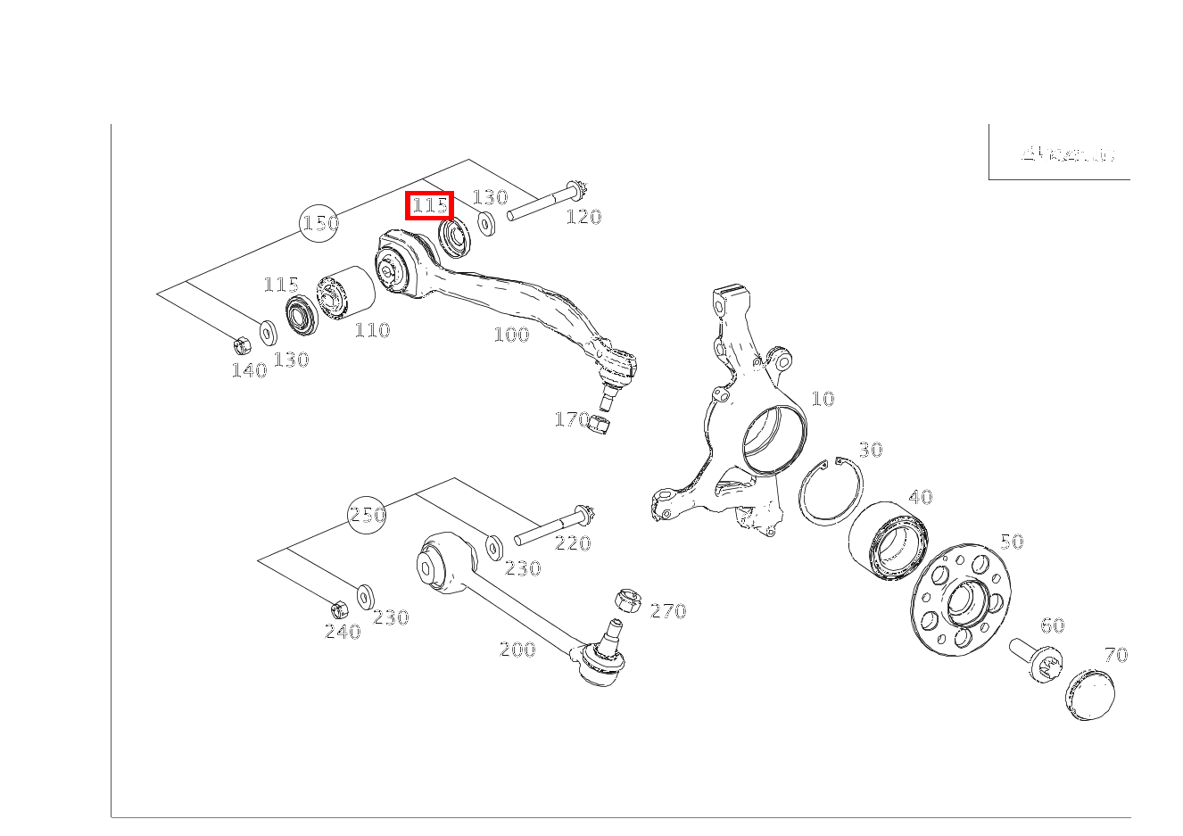 Elastomermanschette Links und rechts an Lager Zugstrebe C63AMG BlackSeries 204 Elastomermanschette Links und rechts an Lager Zugstrebe C63AMG BlackSeries 204