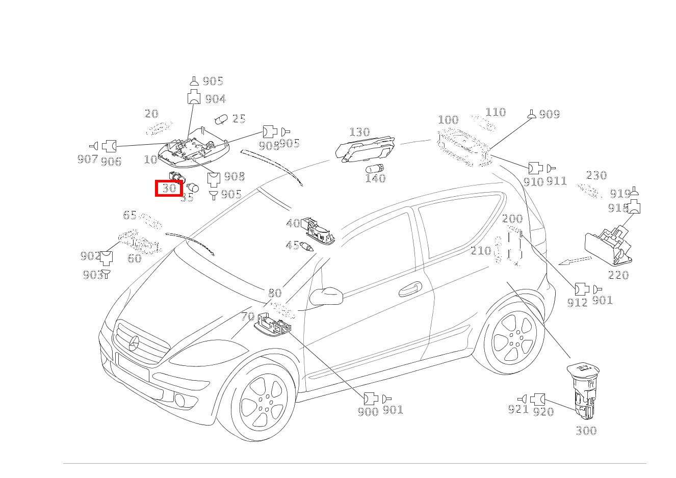 Lampenfassung INNENLEUCHTE; 12V-5W A 200 TURBO COUPE 169 Lampenfassung INNENLEUCHTE; 12V-5W A 200 TURBO COUPE 169