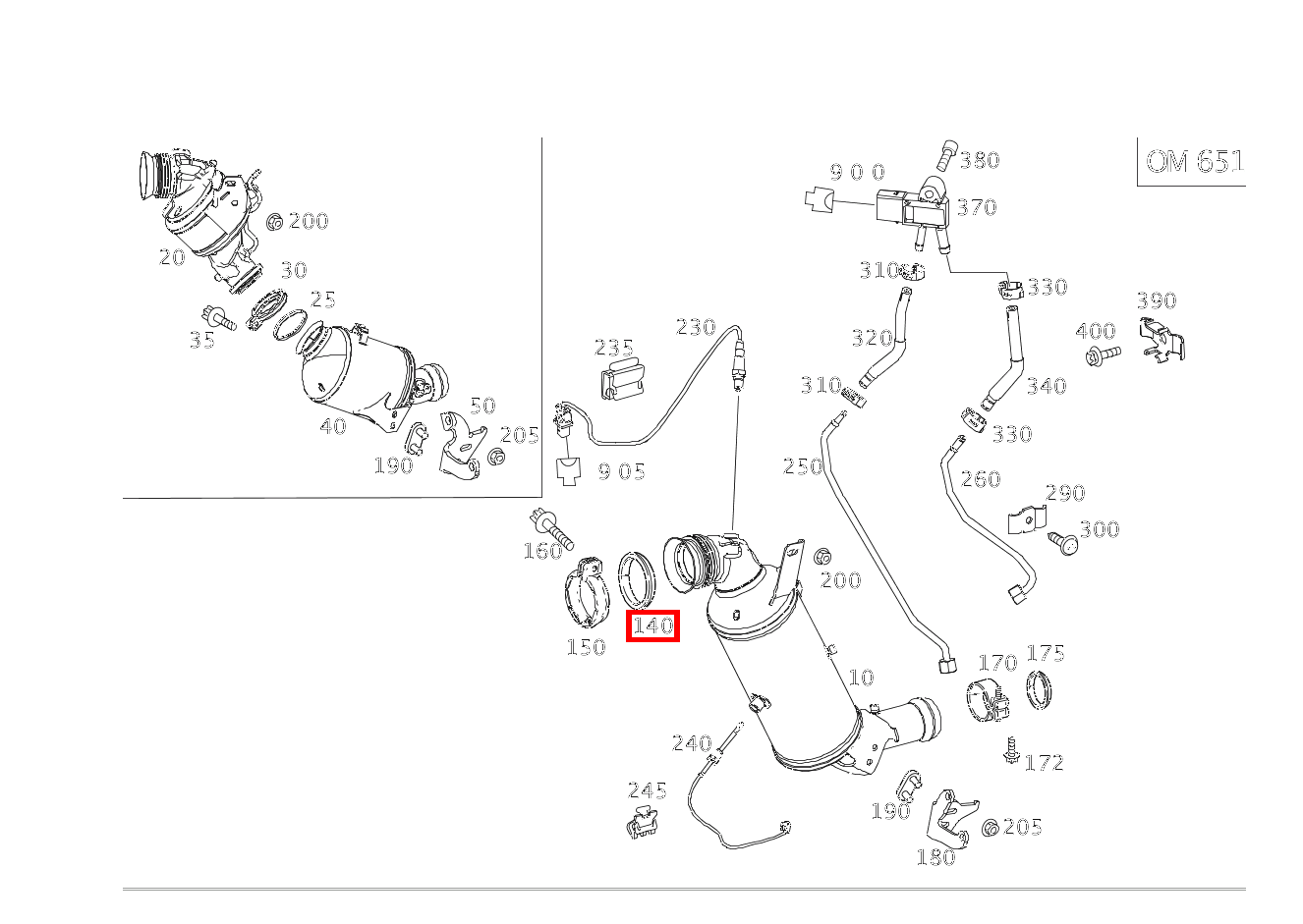 DICHTRING ABGASANLAGE KATALYSATOR AN TURBOLADER CLS 250 Shooting Brake BlueTEC 4MATIC 218