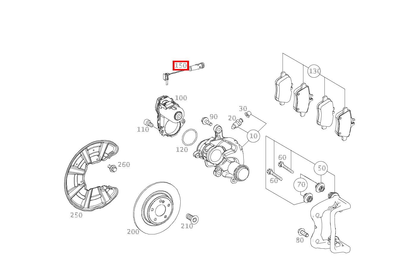 Belagverschleisssensor Bremsbelagverschleißanzeige SLK55 AMG 172 Belagverschleisssensor Bremsbelagverschleißanzeige SLK55 AMG 172