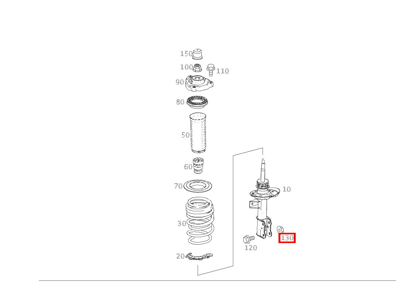 Sechskantmutter M Flansch Federbein an Achsschenkel links und rechts; M14X1,5 CLA 250 4MATIC Coupé 117