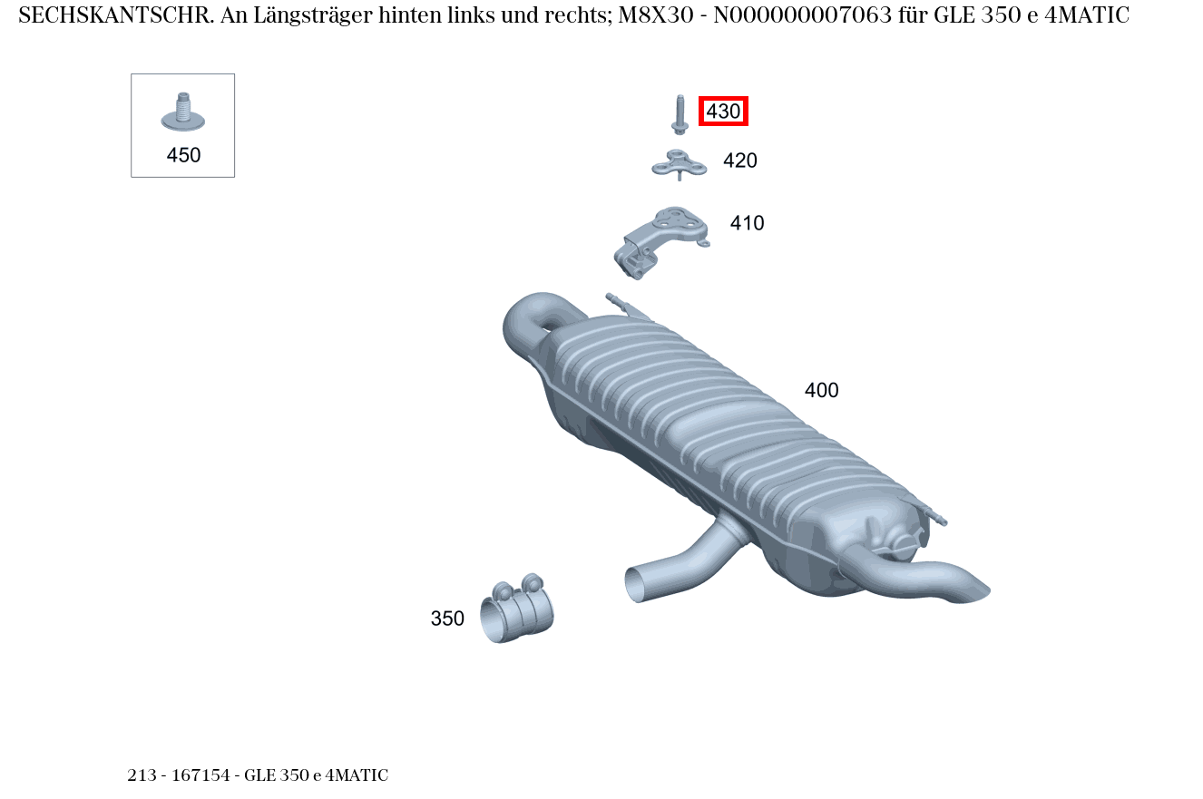 Sechskantschraube An Längsträger hinten links und rechts; M8X30 