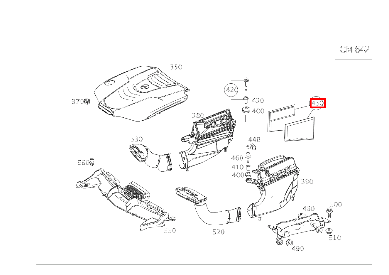 Teilesatz Filtereinsatz Teilesatz links und rechts E 350 T d 4M All- Terrain 213 Teilesatz Filtereinsatz Teilesatz links und rechts E 350 T d 4M All- Terrain 213