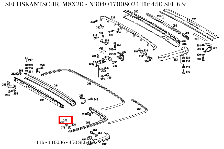 Sechskantschraube M8X20 450 SEL 6.9 116