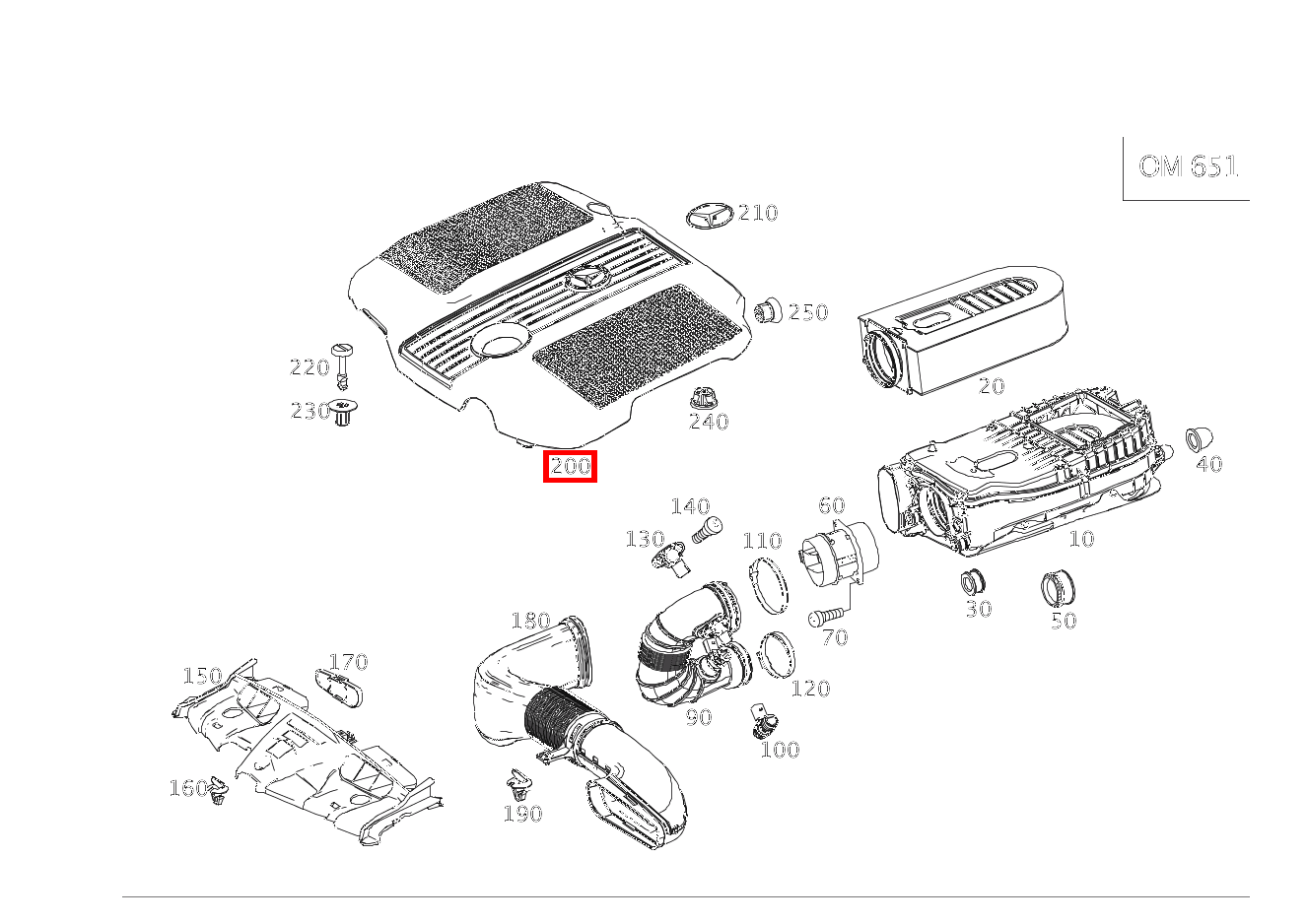 Motorabdeckung E220CDI C 207