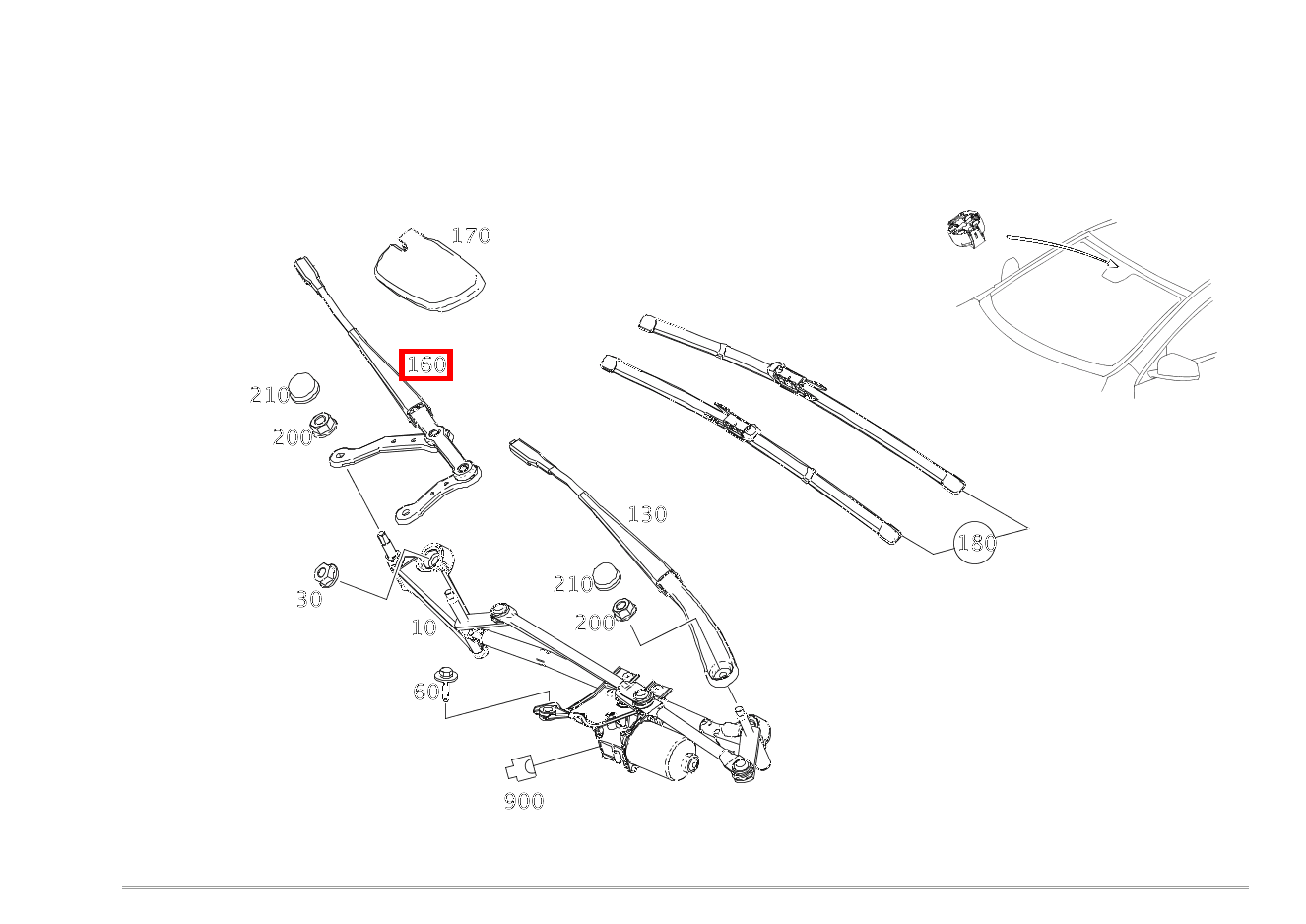 Wischerarm BEIFAHRERSEITE CLA 200 Shooting Brake 212 Wischerarm BEIFAHRERSEITE CLA 200 Shooting Brake 212