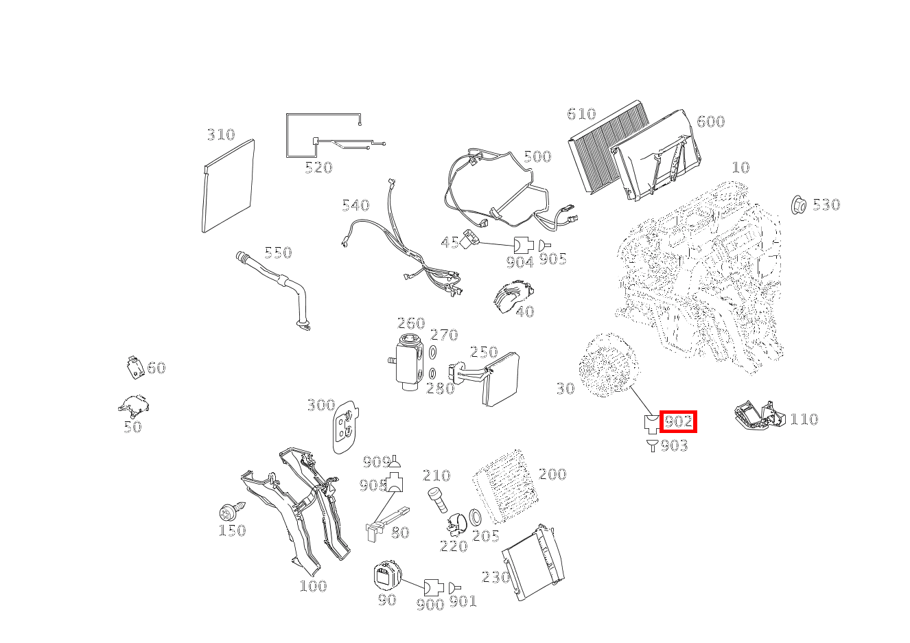 Stecker STEUERGERAET SAM/SRB VORN, SCHWARZ N10/1,; 8-PIN SLK2.8 A  