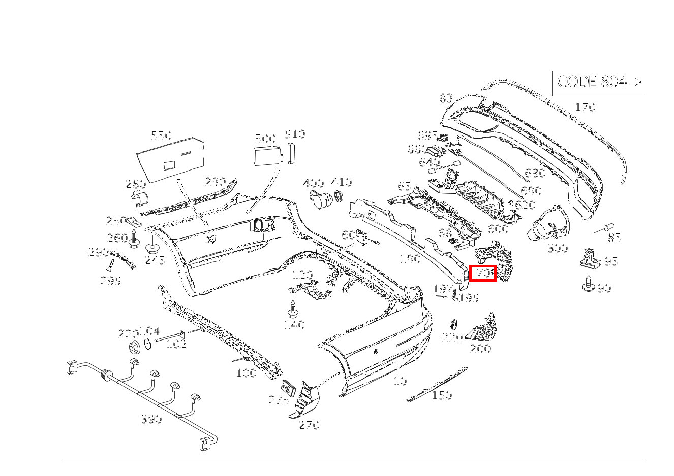 Grundtäger Stossfänger Auspuffblende rechts E350 CDI 4M 212