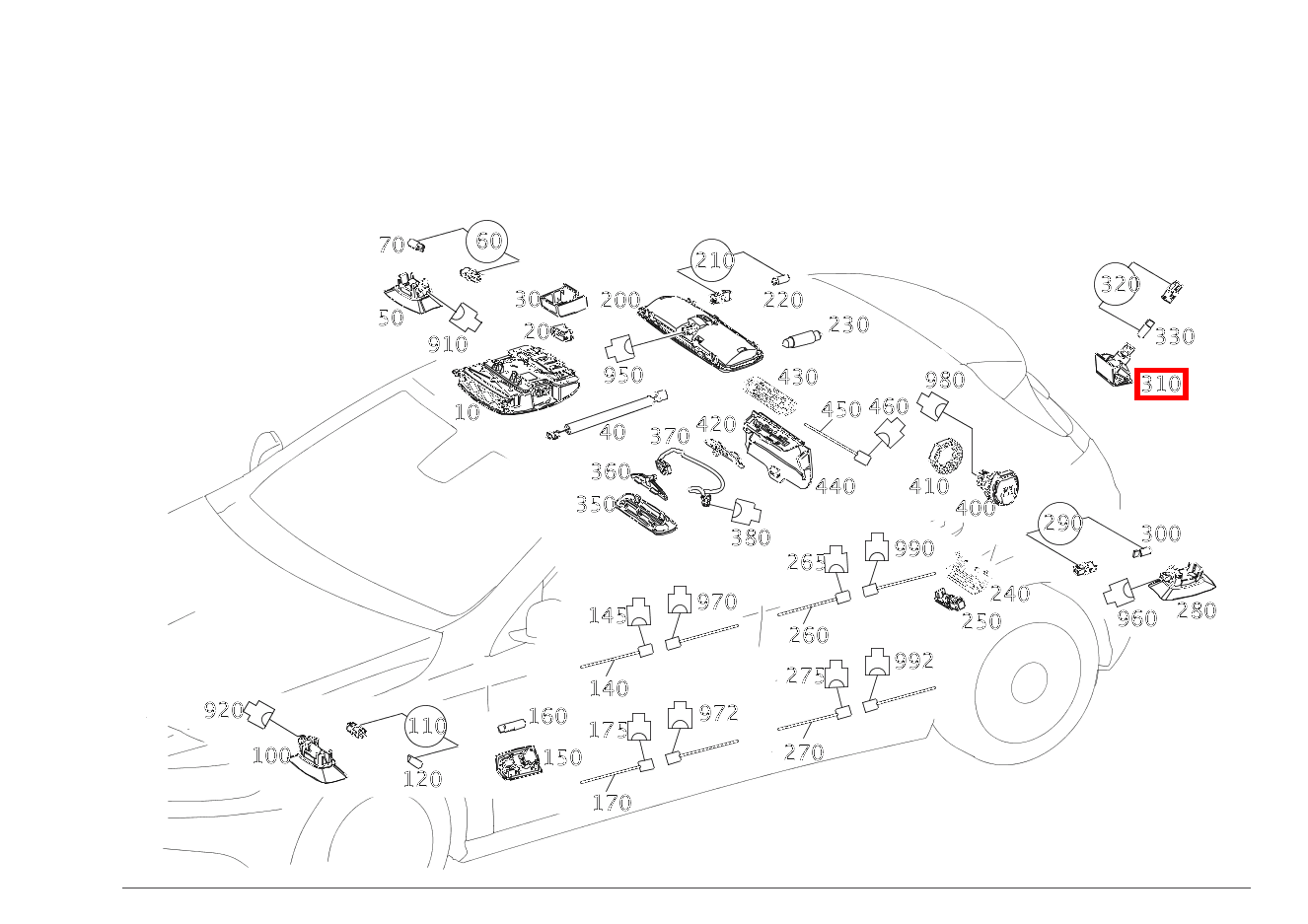 Innenleuchte In Rückwandtür A 45 AMG 4MATIC 176 Innenleuchte In Rückwandtür A 45 AMG 4MATIC 176