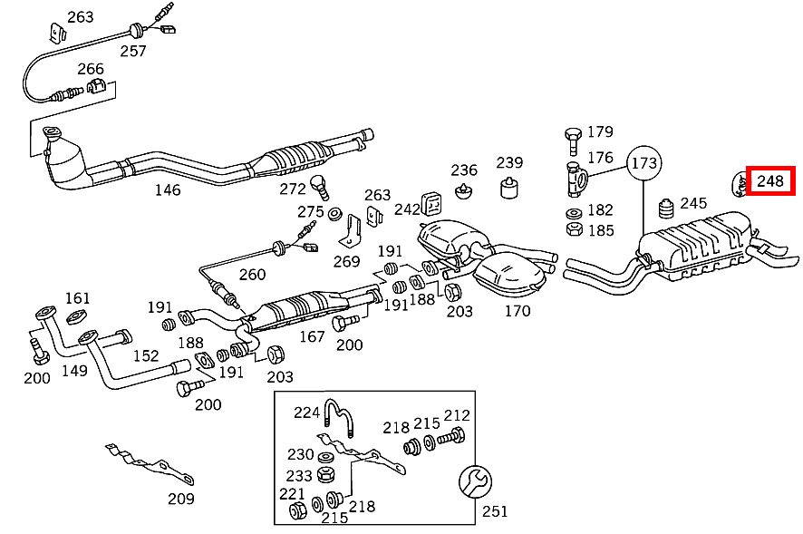 ELASTOMERAUFHAENGUNG HINTERE HAUPTSCHALLDAEMPFER-AUFHAENGUNG 420 SEC COUPE mit Automatic 126