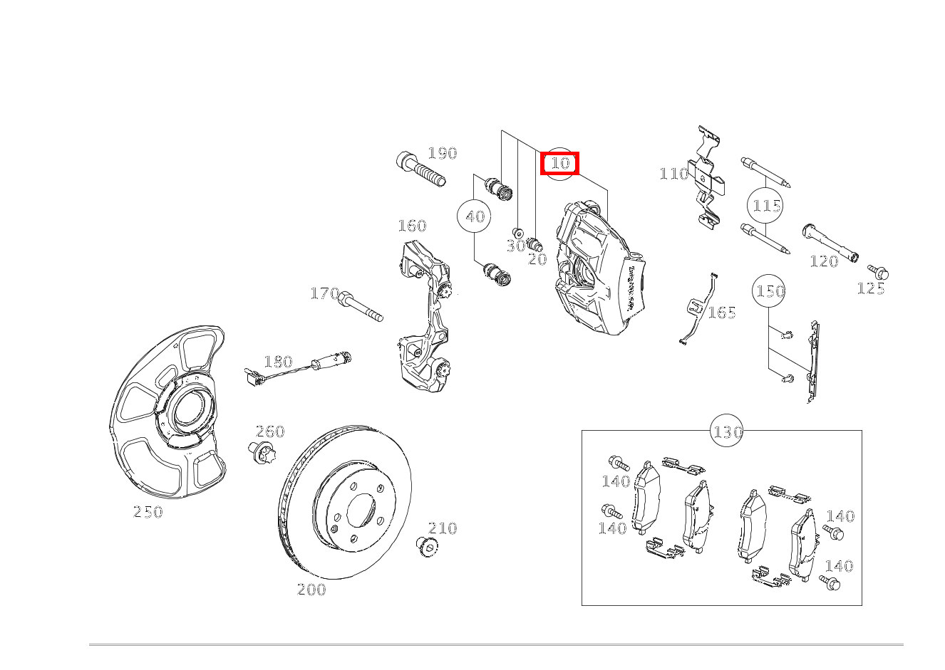 Bremssattel Teilesatz links CLS350 S 218 Bremssattel Teilesatz links CLS350 S 218