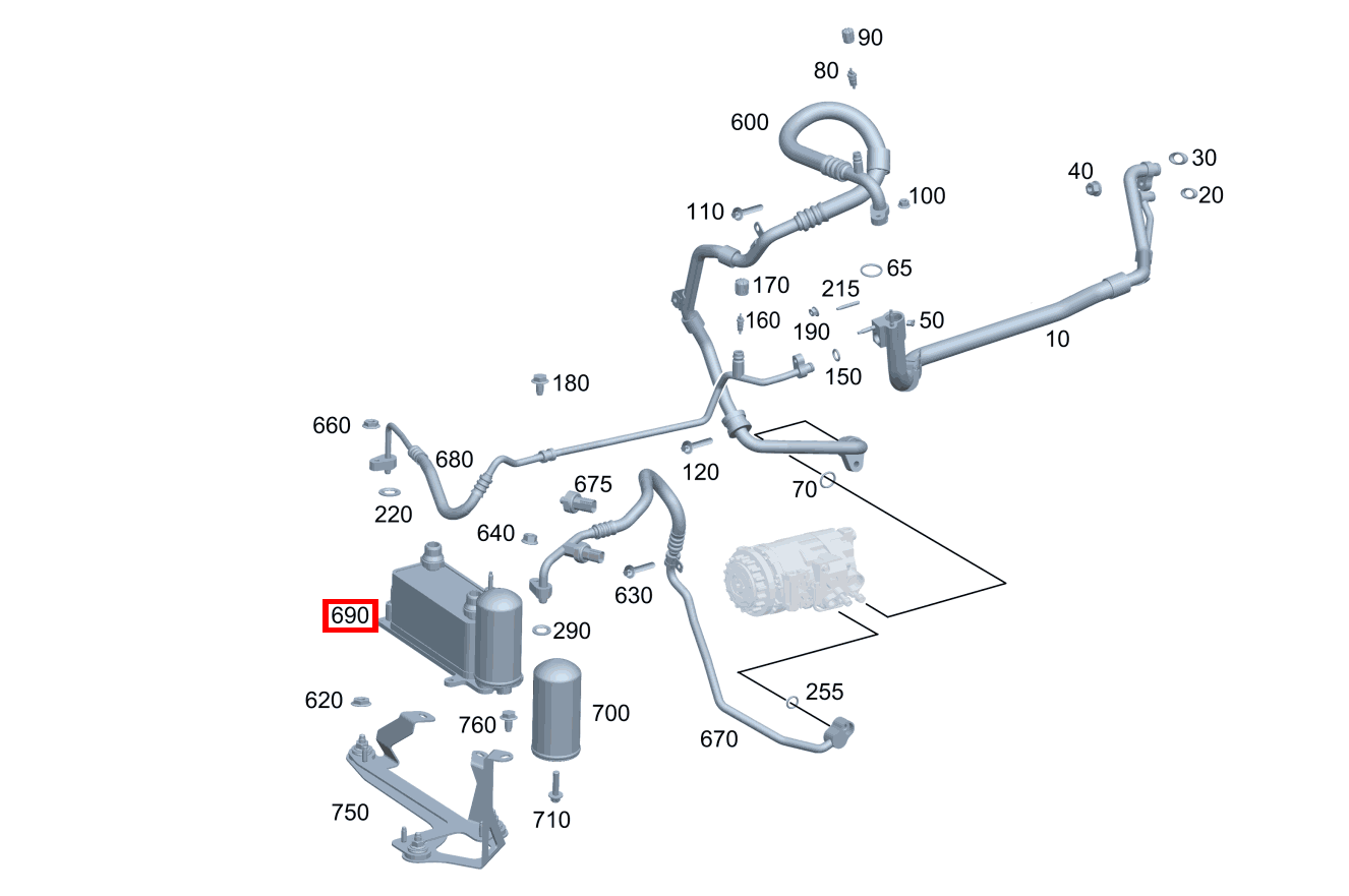 Kältemittelkondensator Mercedes-AMG GT Black Series 190