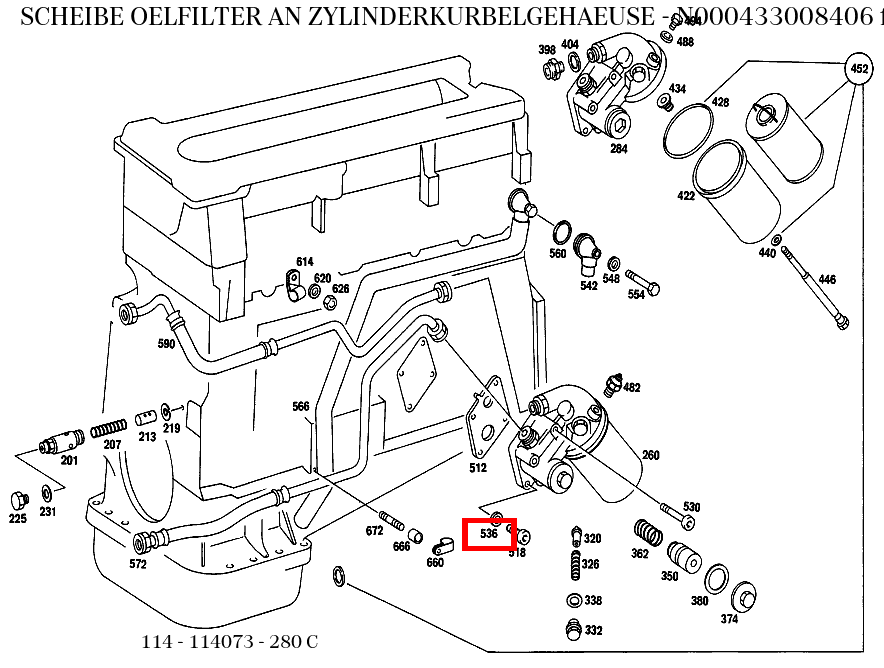 Scheibe OELFILTER AN ZYLINDERKURBELGEHAEUSE 280 C 114 Scheibe OELFILTER AN ZYLINDERKURBELGEHAEUSE 280 C 114