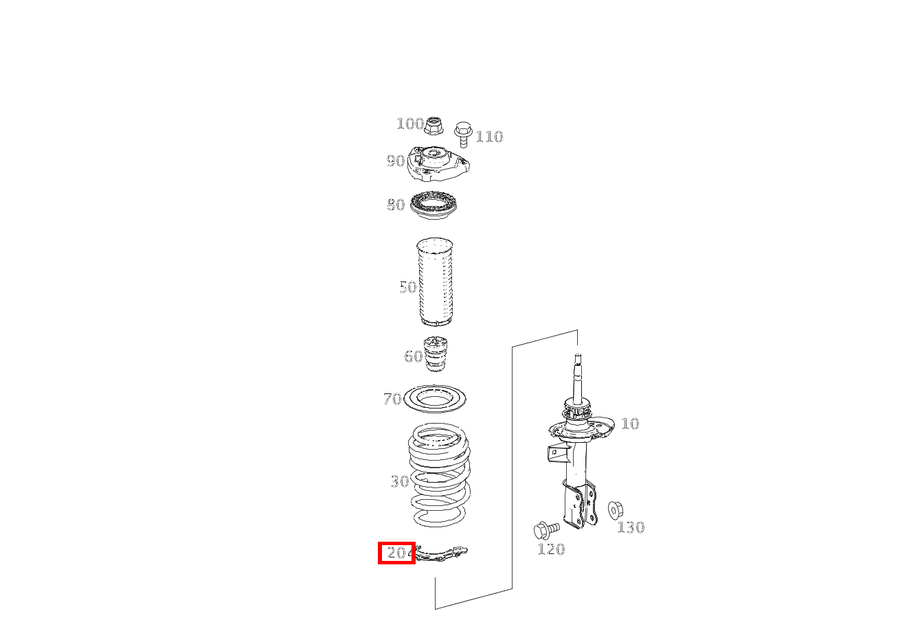 Schraubenfederbeilage UNTEN LINKS UND RECHTS B220 4M 246