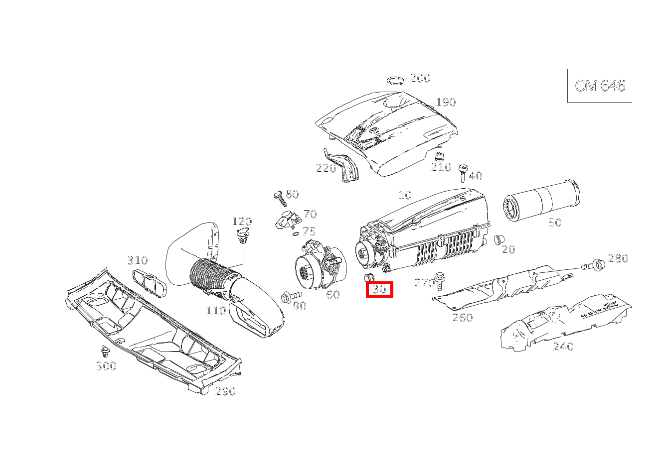 Lager AN LUFTFILTERGEHAEUSE VORNE C220TCDI 204 Lager AN LUFTFILTERGEHAEUSE VORNE C220TCDI 204