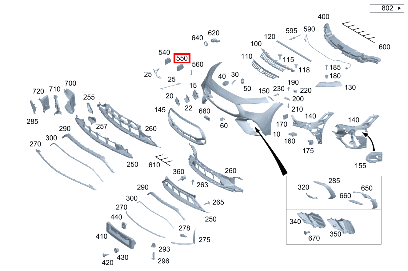 Radarsensor Vorn links und rechts Mercedes-AMG GT 63 S E PERFORMANCE 290