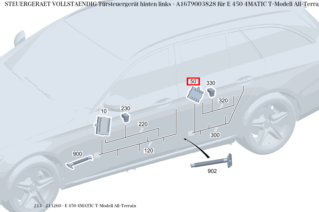 Steuergerät vollständig Türsteuergerät hinten links E 450 4MATIC T-Modell All-Terrain 213