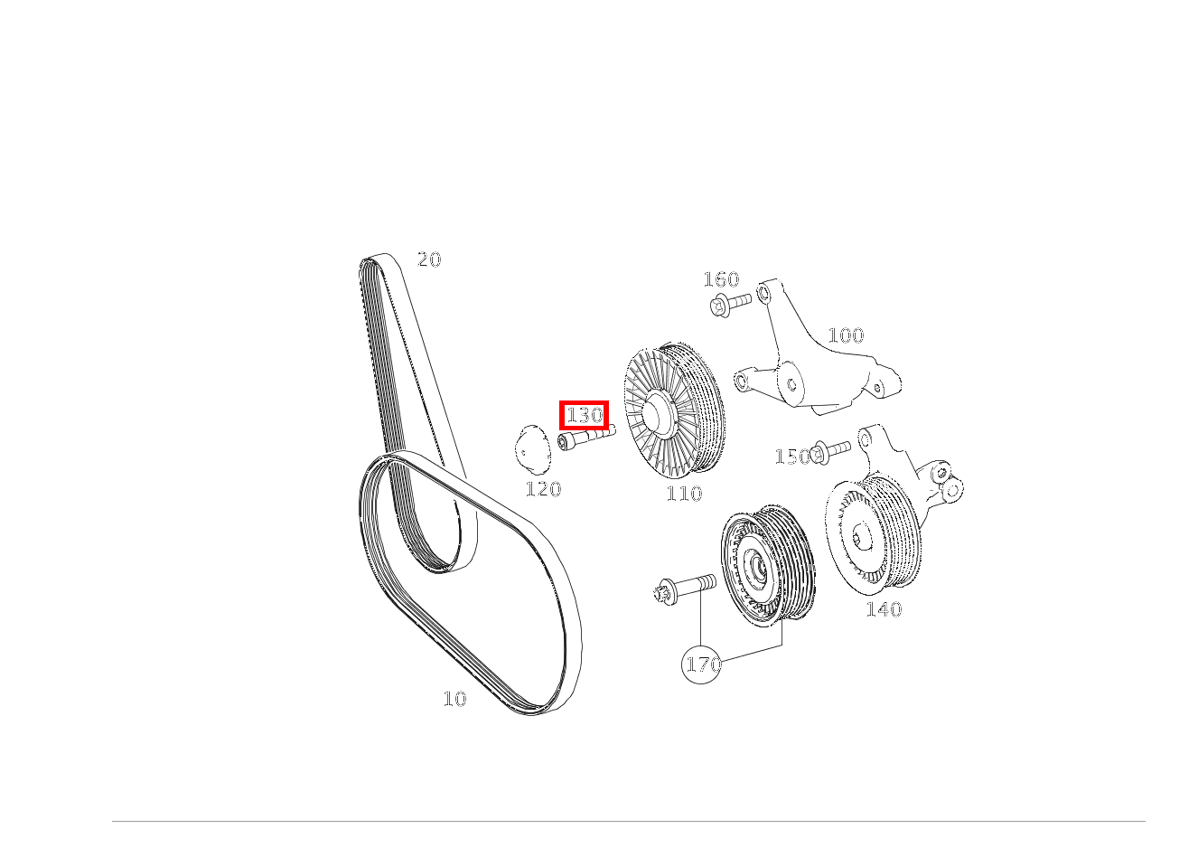 Zylinder-Schraube UMLENKROLLE AN TRAEGER; M10X50 S 300 Limousine lang 221