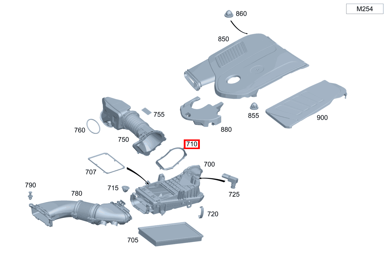 Elastomerformdichtung Reinluftleitung an Dämpferfilter GLE 167, C  