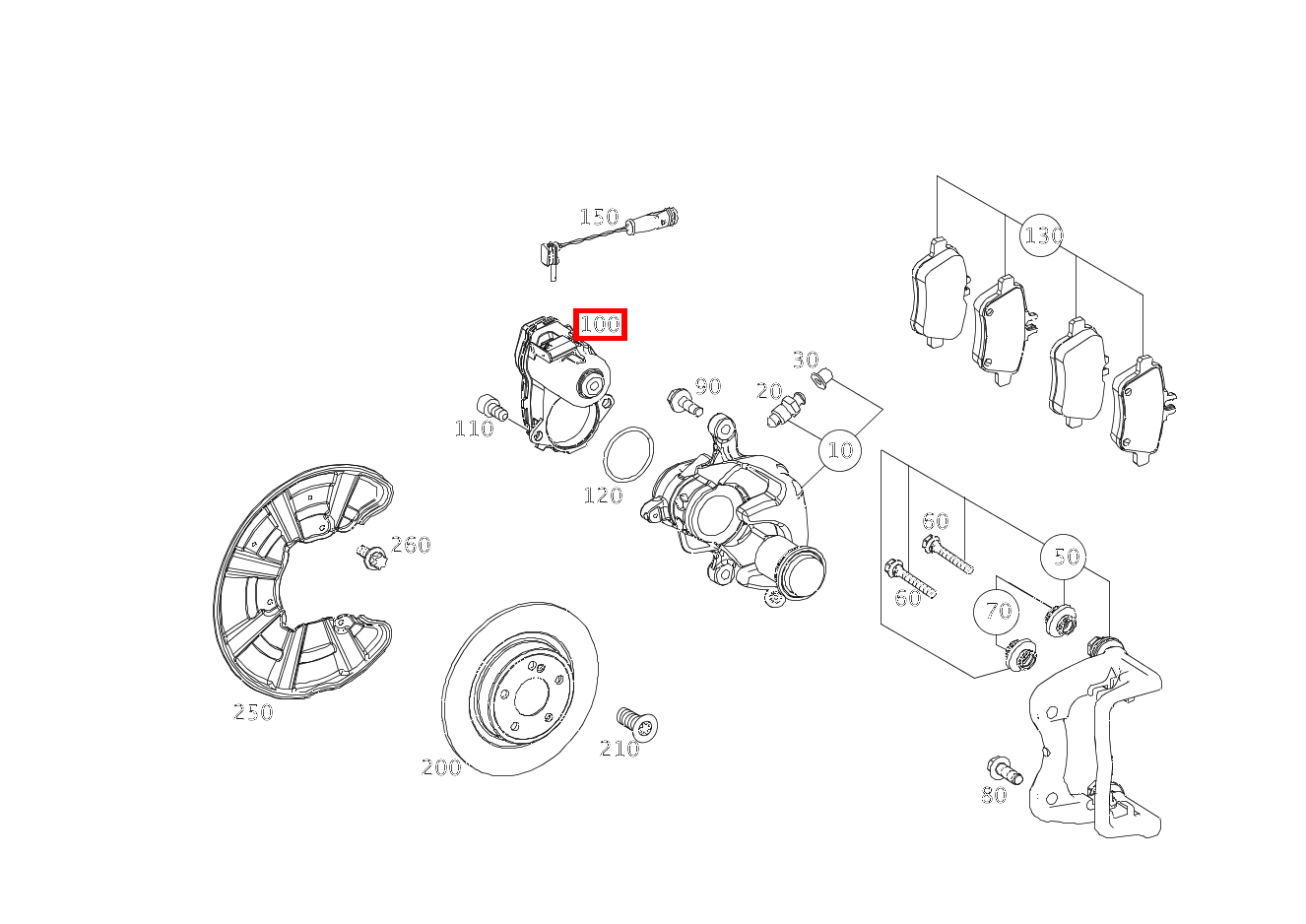 Aktuator Feststellbremse links SLK55 AMG 172 Aktuator Feststellbremse links SLK55 AMG 172