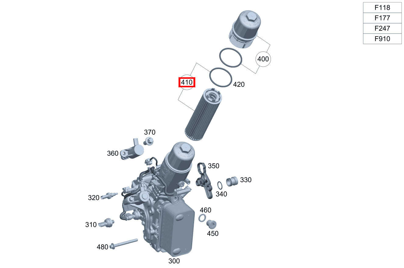 Teilesatz Filtereinsatz Mit Dichtringen 220 A 180