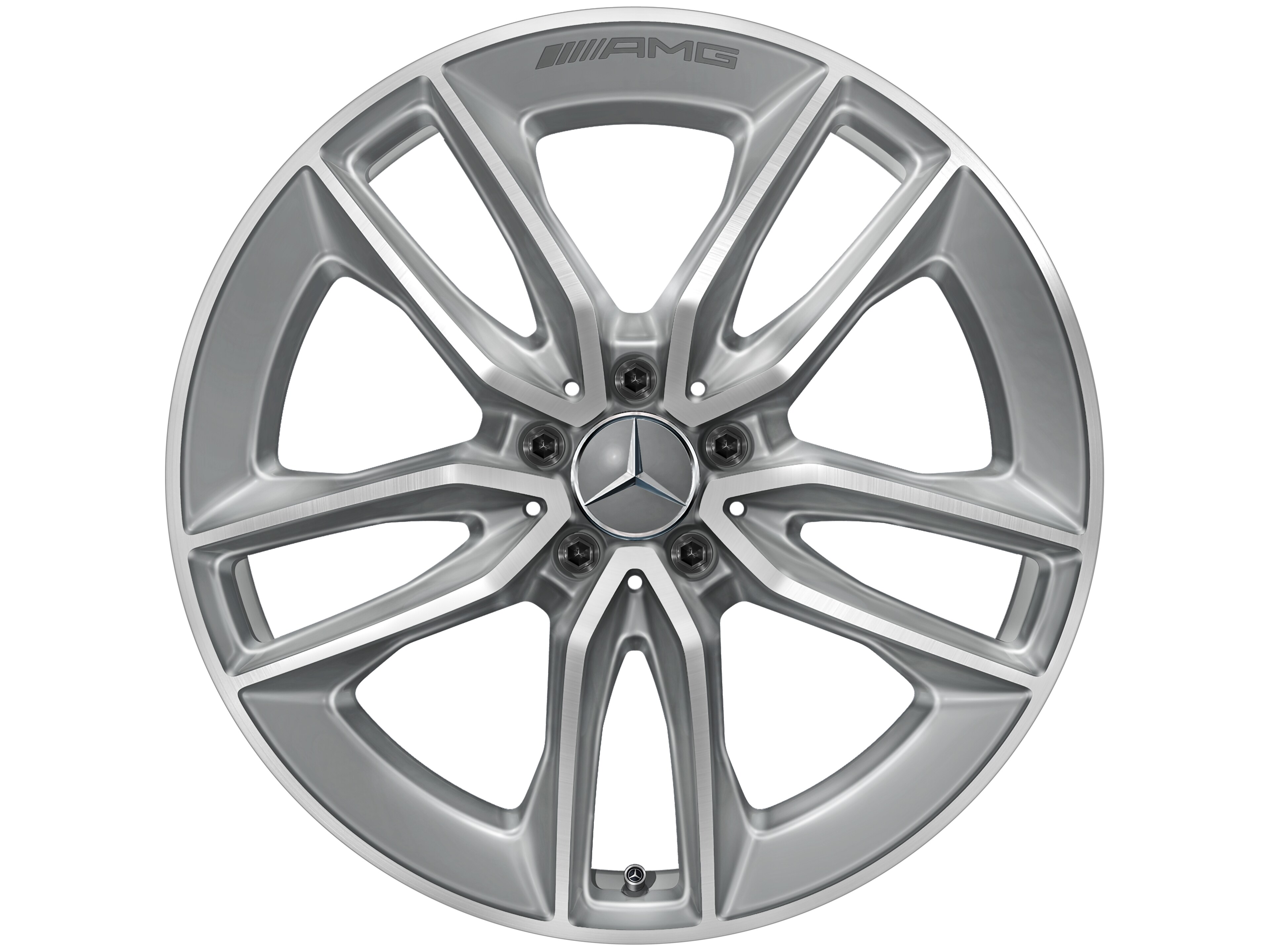 Mercedes-Benz - AMG 5-Doppelspeichen-Rad, 50,8 cm (20 Zoll), glanzgedreht 9 J x 20 ET 49, tremolit-metallic