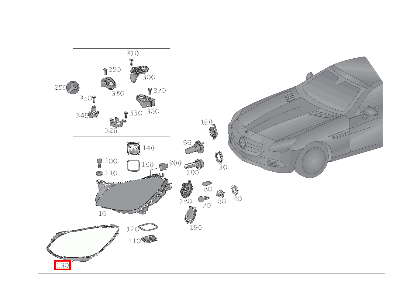 Dichtung Leuchtengehäuse Rechts SLK55 AMG 172 Dichtung Leuchtengehäuse Rechts SLK55 AMG 172
