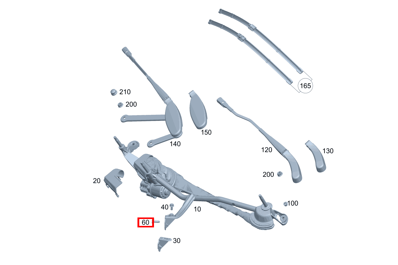 Sechskantschraube Wischeranlage an Trennwand; M8X20 Mercedes-AMG GLC 63 S 4MATIC+ Coupé 253