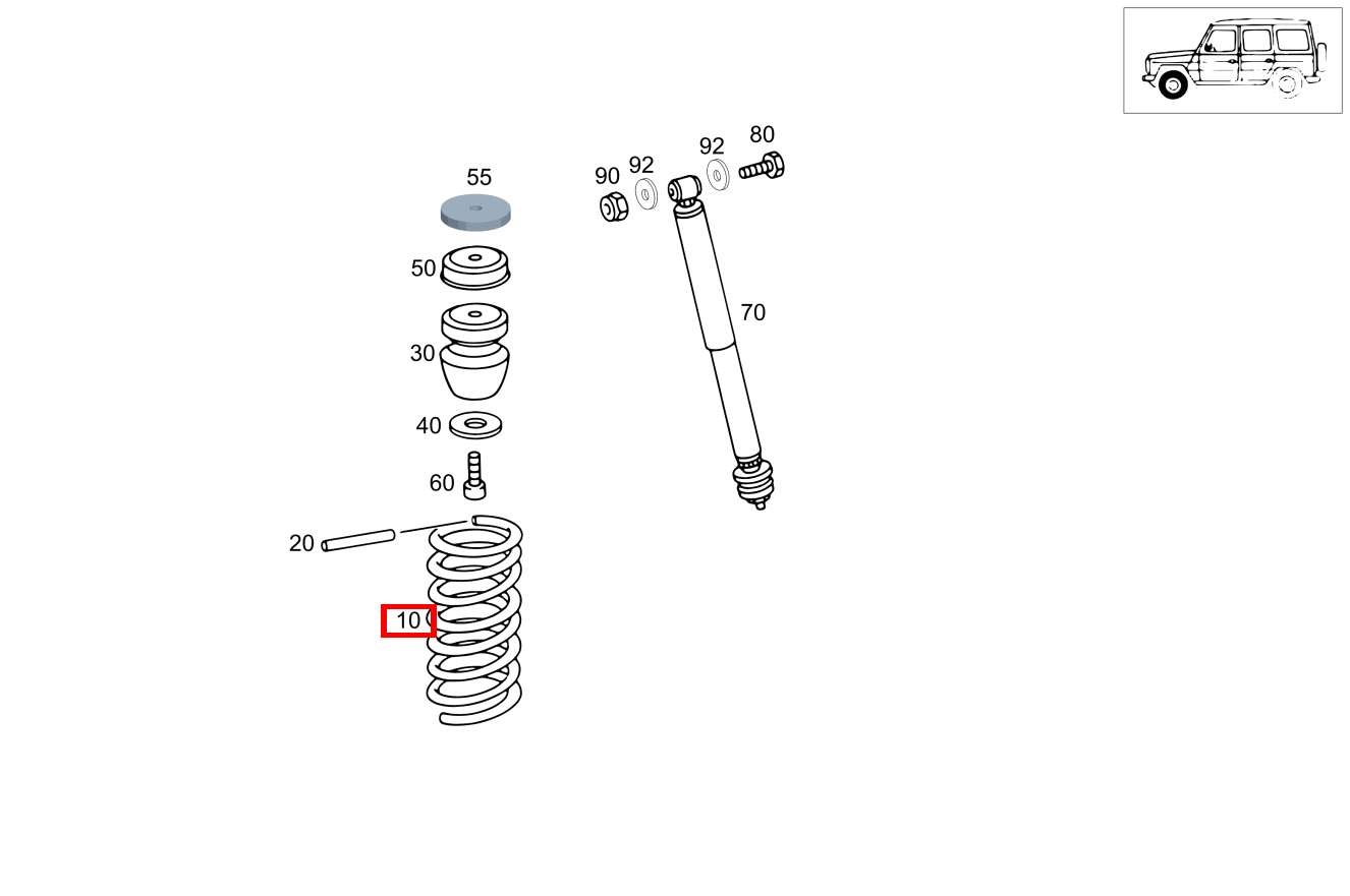 Schraubenfeder FEHGRAU / weiß G 300 CDI/4X4/3428 Lang 461