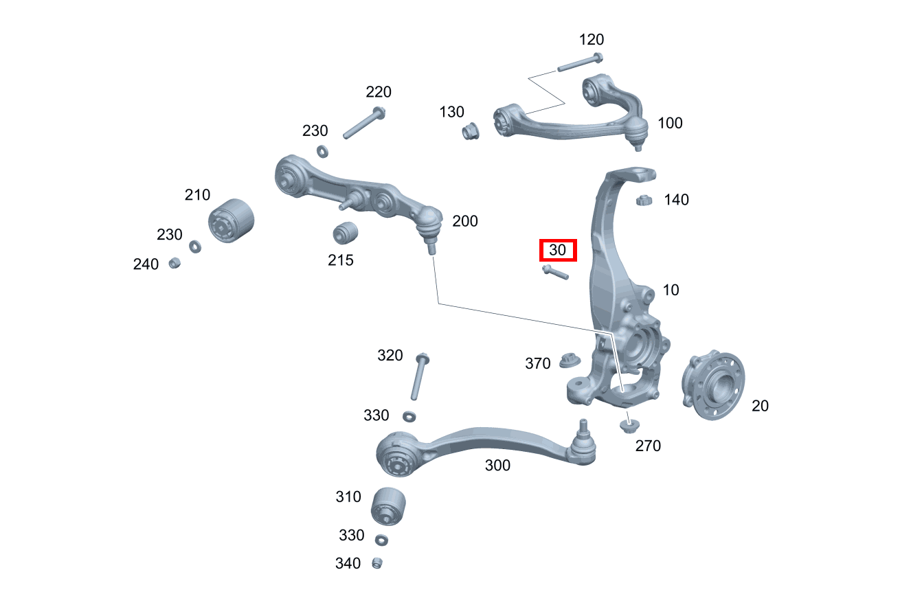 Schraube RADLAGER AN ACHSSCHENKEL RECHTS; M12X1,5X101 E 300 Cabriolet 253 Schraube RADLAGER AN ACHSSCHENKEL RECHTS; M12X1,5X101 E 300 Cabriolet 253