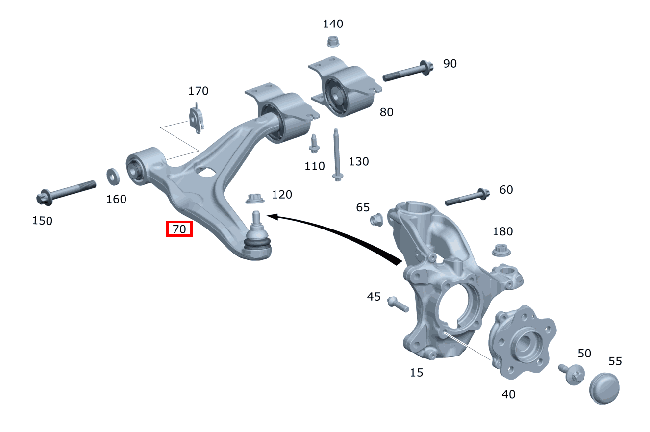 Querlenker Vorn links Mercedes AMG A 35 4MATIC Limousine 177