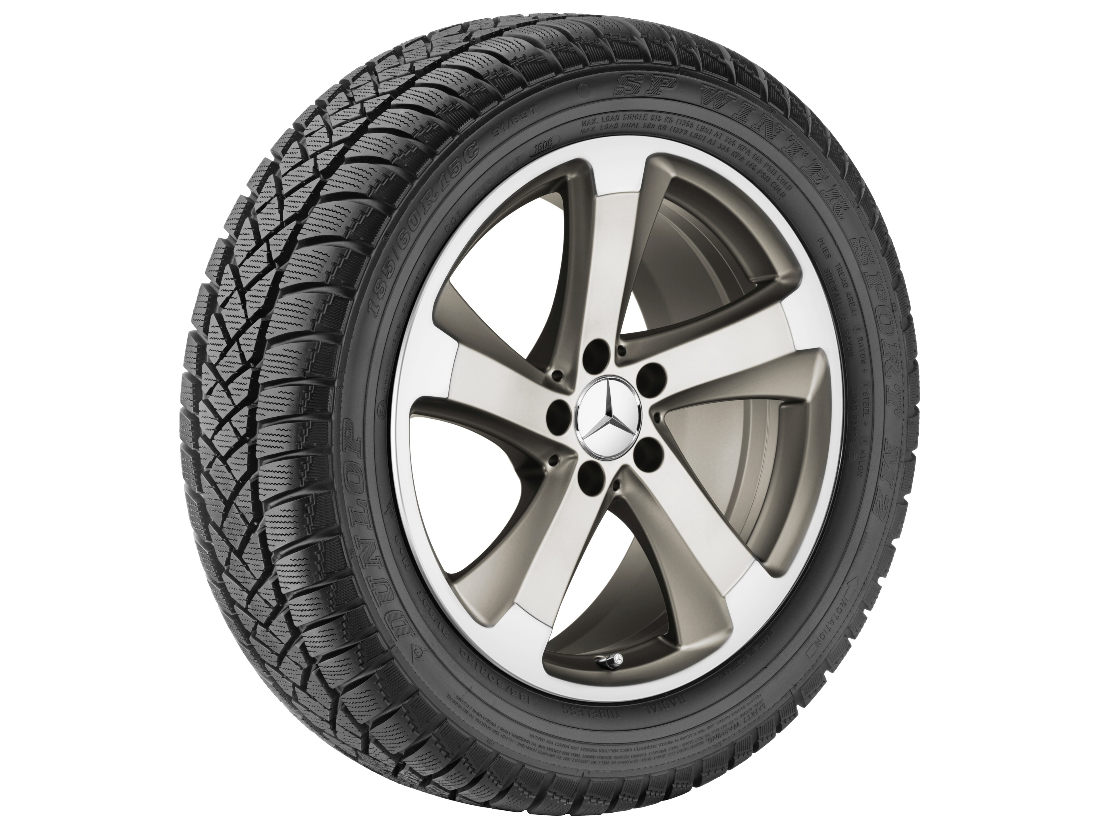 5-Speichen-Rad, 45,7 cm (18 Zoll), glanzgedreht