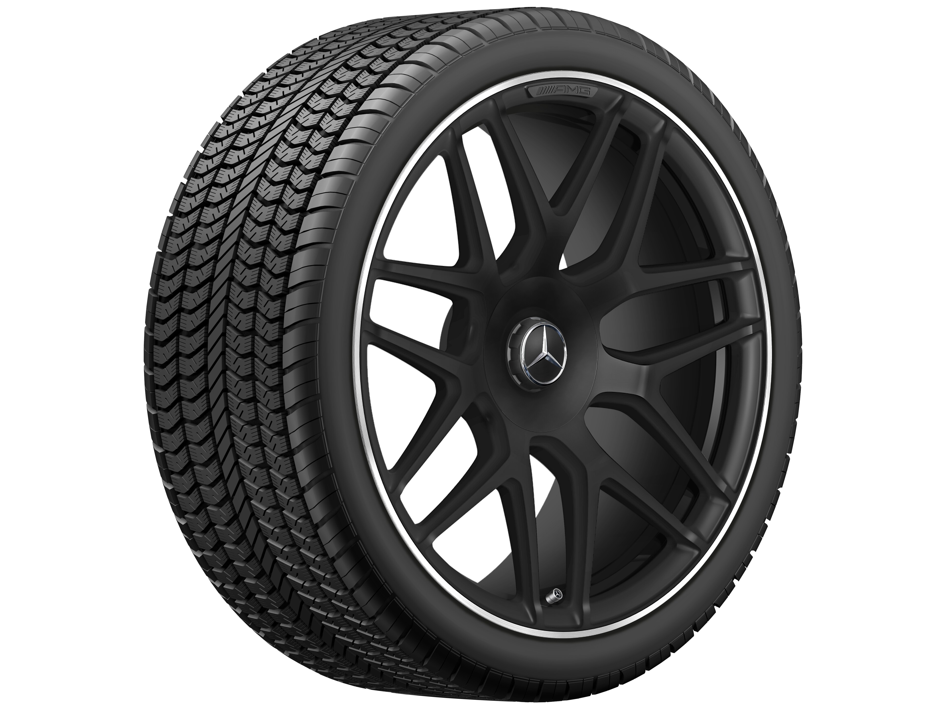 Mercedes-Benz -  AMG Schmiederad 22 Zoll, 10 J x 22 ET 36, schwarz matt, Felgenhorn glanzgedreht