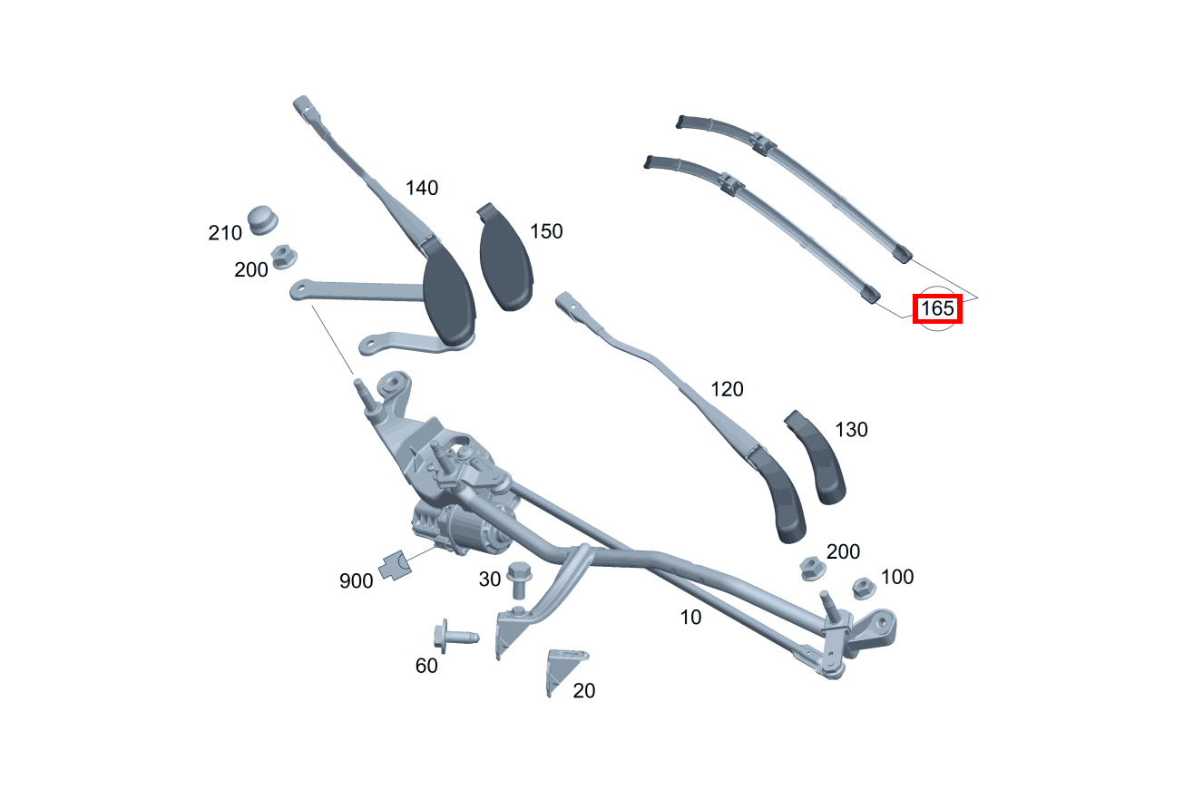 REP.SATZ WISCHERBLATT Wischerset, Fahrer- und beifahrerseitig C 300 h 205 REP.SATZ WISCHERBLATT Wischerset, Fahrer- und beifahrerseitig C 300 h 205