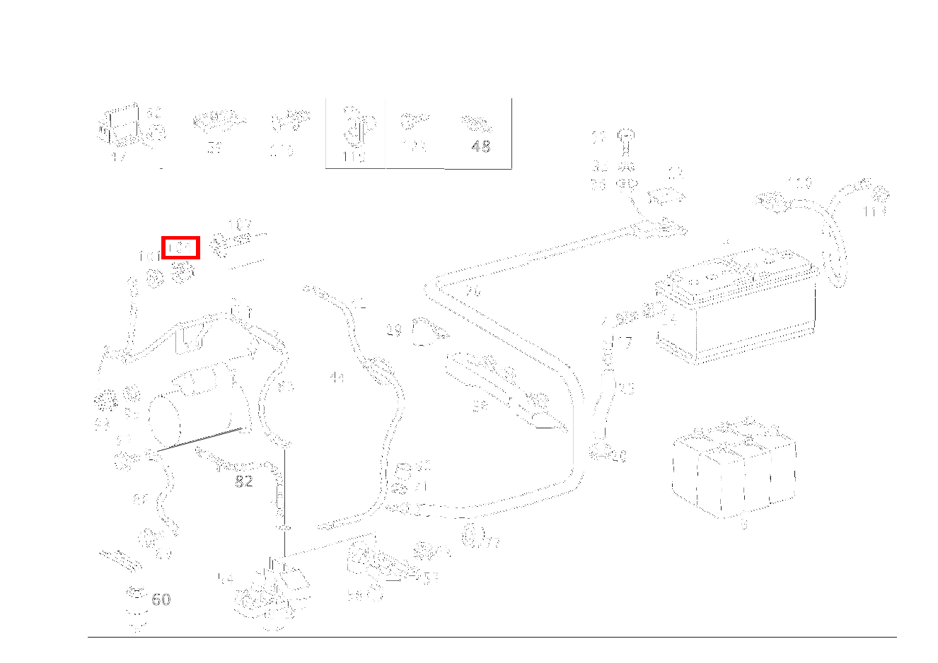 SCHUTZKAPPE STECKVERBIND. AN STARTER-BATTERIE FRONT GLE 167, A 168  
